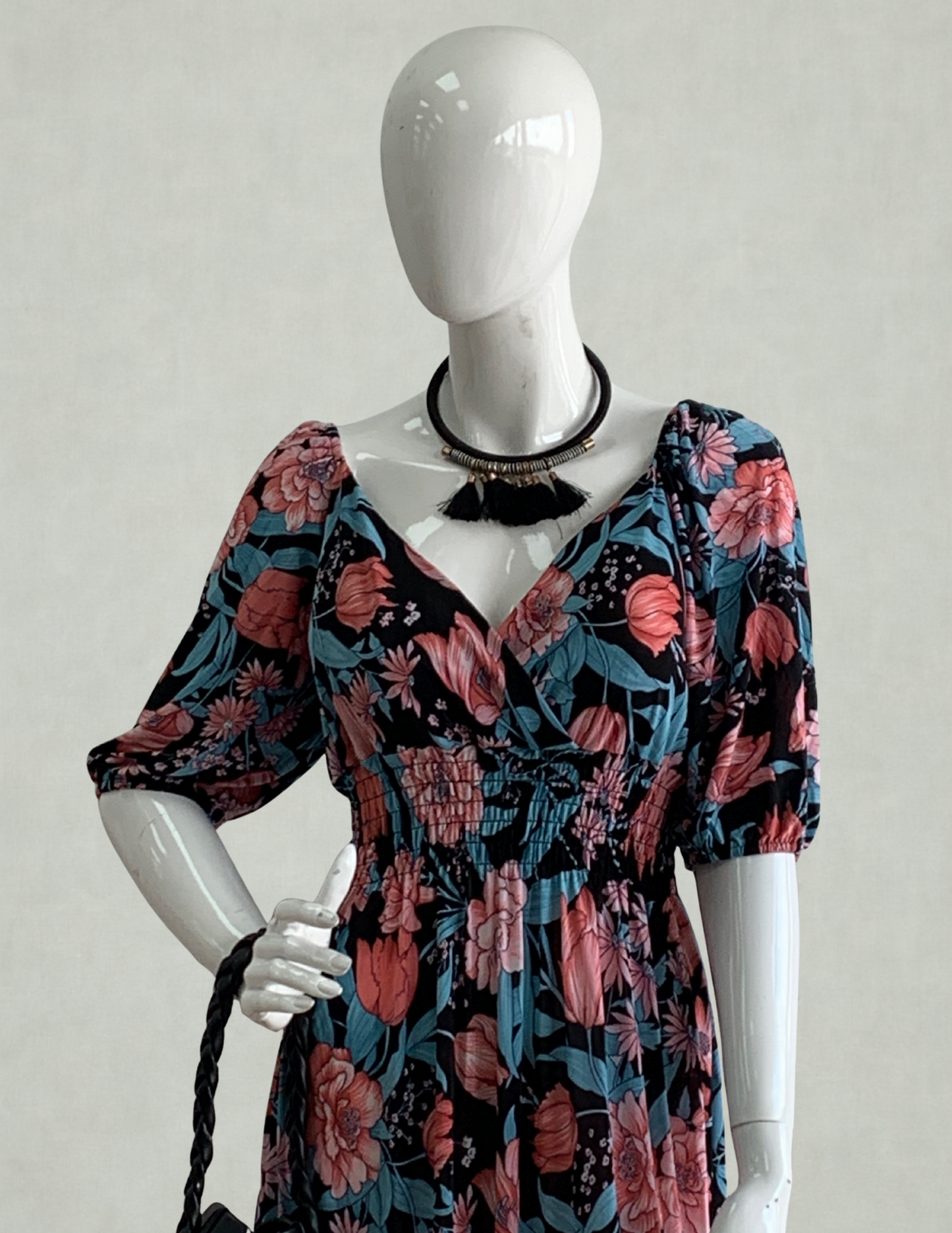 Floral Smocked Maxi Dress – Elegant & Effortless