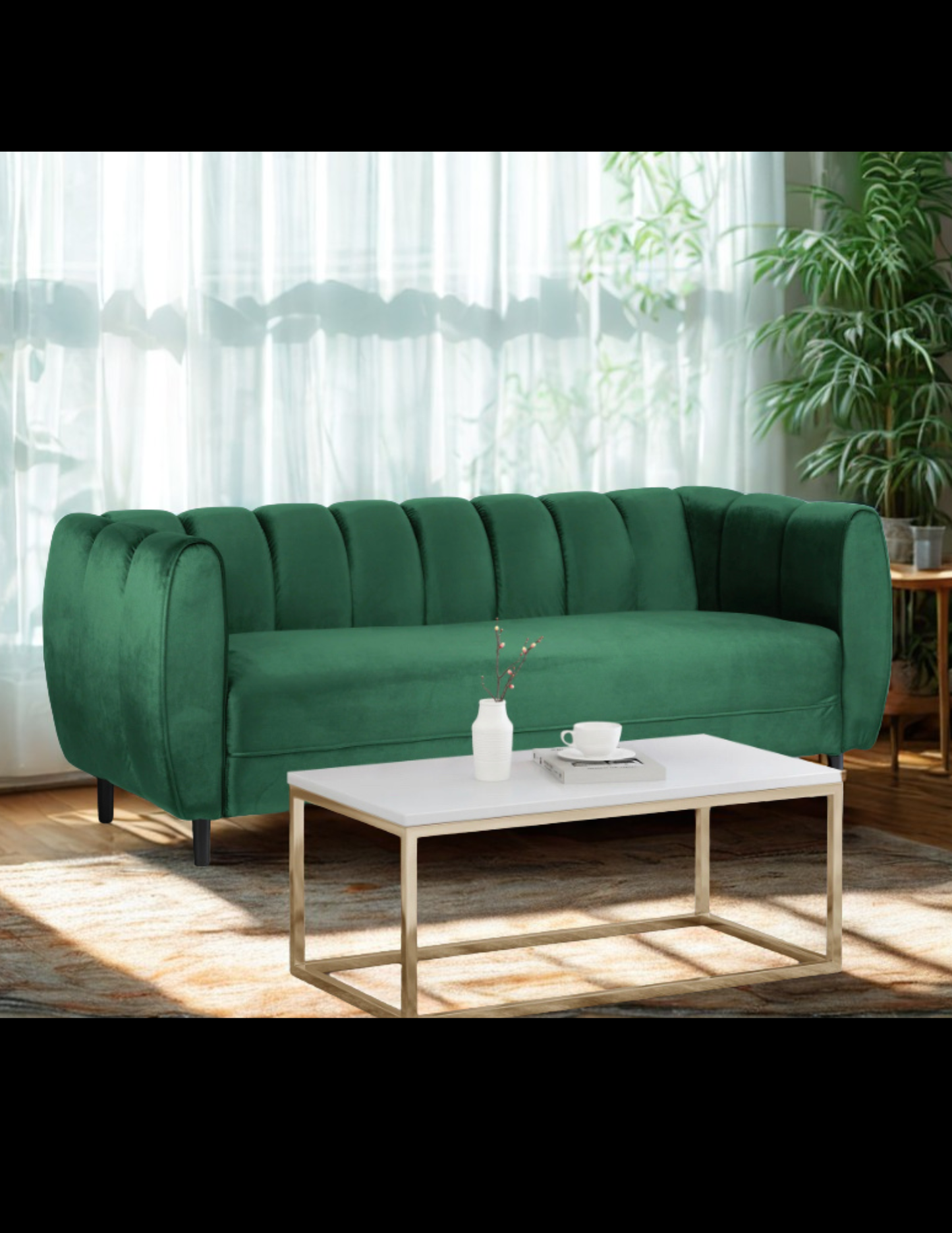 Modern Emerald Green Velvet Sofa – Brand New Luxury 3-Seater