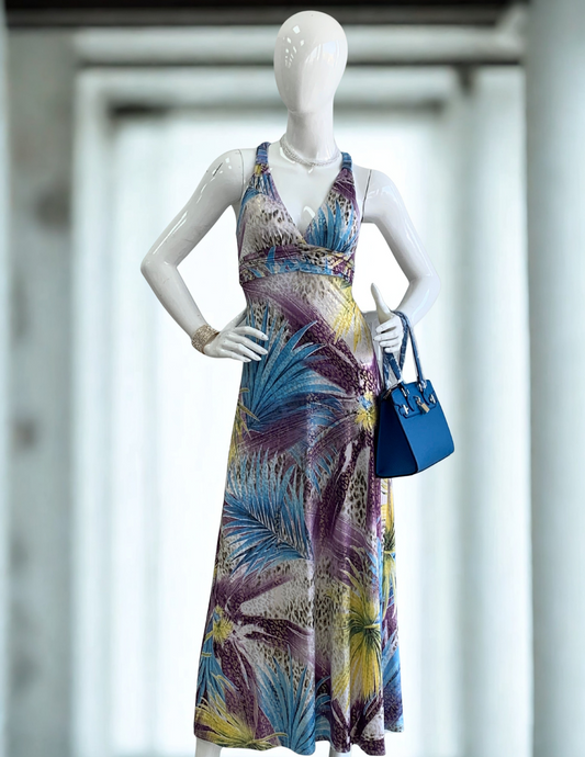 Tropical Escape V-Neck Maxi Dress