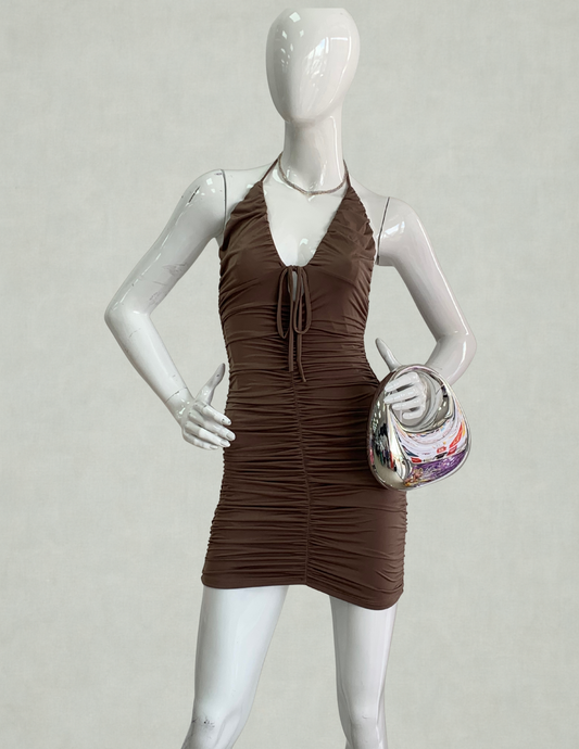 Elegant Brown Bodycon Dress