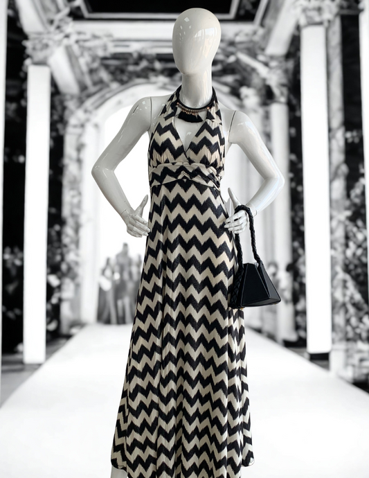 Chevron Elegance Maxi Dress